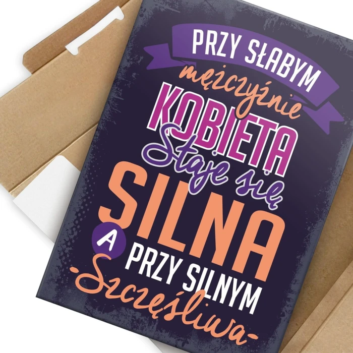 Poster metal silna i szczęśliwa gift