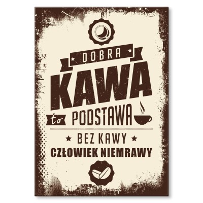 Poster metal kawa podstawa gift
