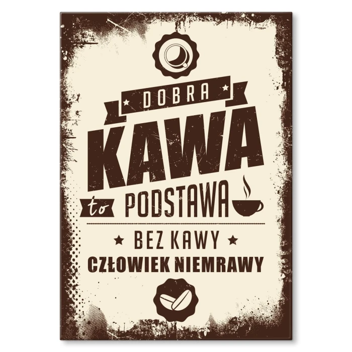Poster metal kawa podstawa gift