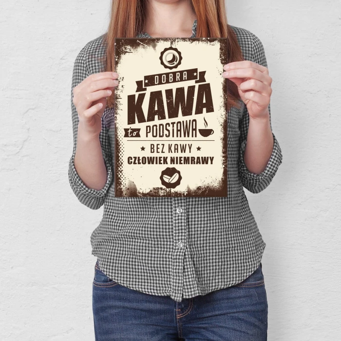 Plakat metalowy kawa podstawa Prezent