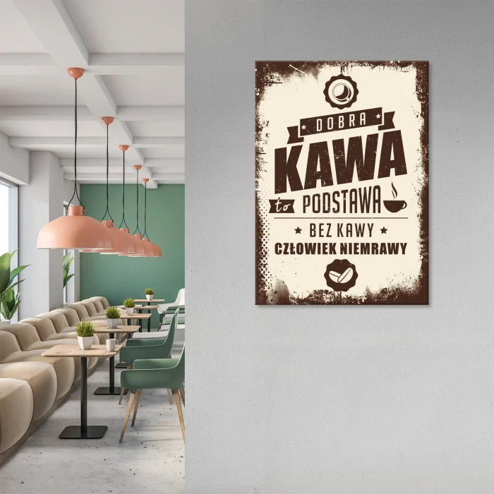 Plakat metalowy kawa podstawa Prezent