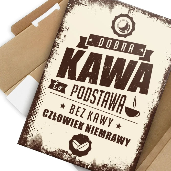 Poster metal kawa podstawa gift