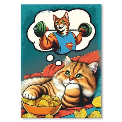 Poster metal fat fit cat gift