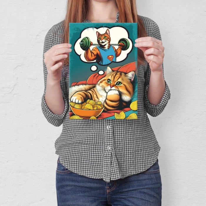 Poster metal fat fit cat gift