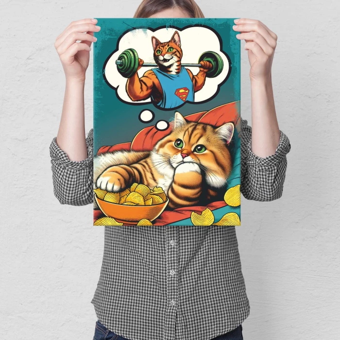 Poster metal fat fit cat gift