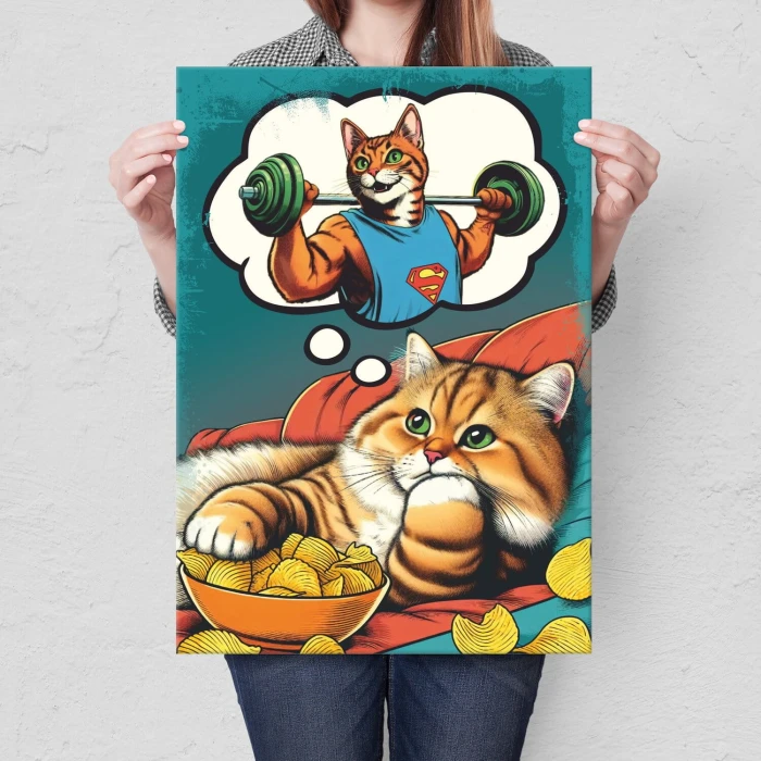 Poster metal fat fit cat gift