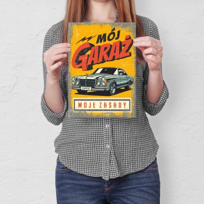 Plakat metalowy moje zasady merc Prezent