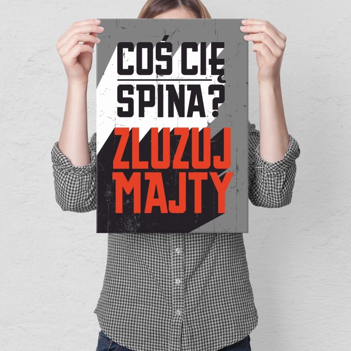 Plakat metalowy zluzuj majty Prezent