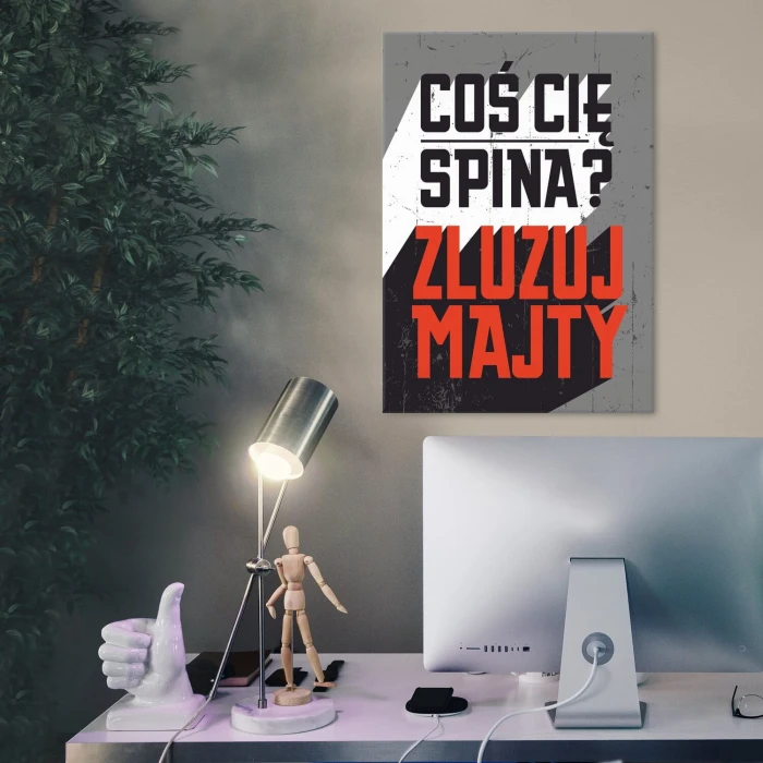 Plakat metalowy zluzuj majty Prezent