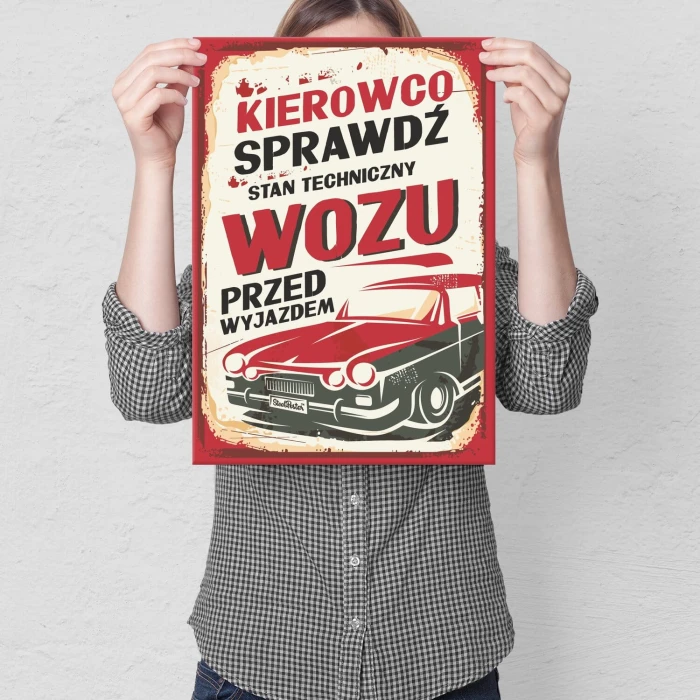 Plakat metalowy Kierowco Prezent