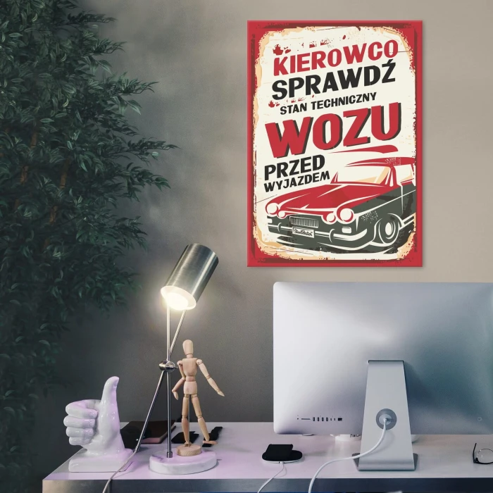 Plakat metalowy Kierowco Prezent