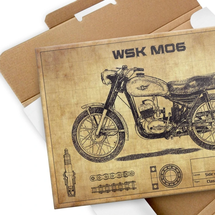 Plakat metalowy WSK M06 drawing Prezent