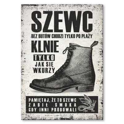 Poster metal Szewc gift