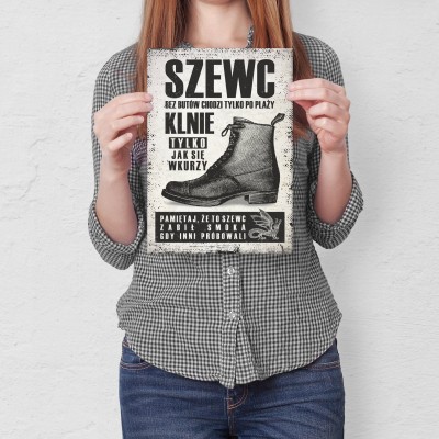 Poster metal Szewc gift