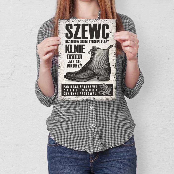 Plakat metalowy Szewc Prezent