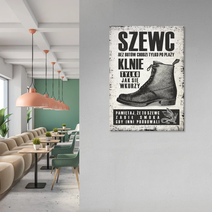 Poster metal Szewc gift