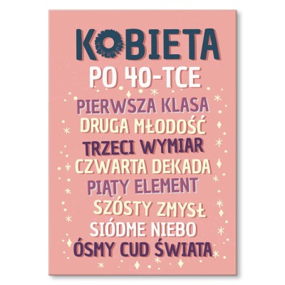 Plakat metalowy kobieta po 40 Prezent