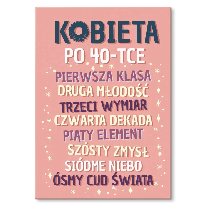 Plakat metalowy kobieta po 40 Prezent