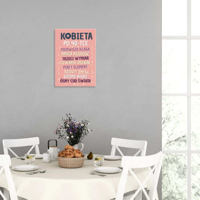 Plakat metalowy kobieta po 40 Prezent