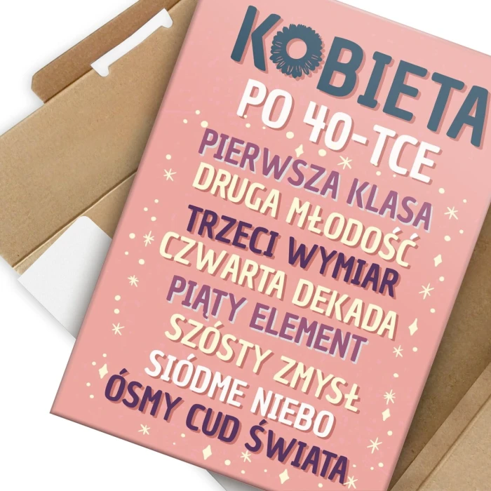 Plakat metalowy kobieta po 40 Prezent