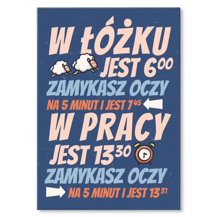 Plakat metalowy w łóżku Prezent