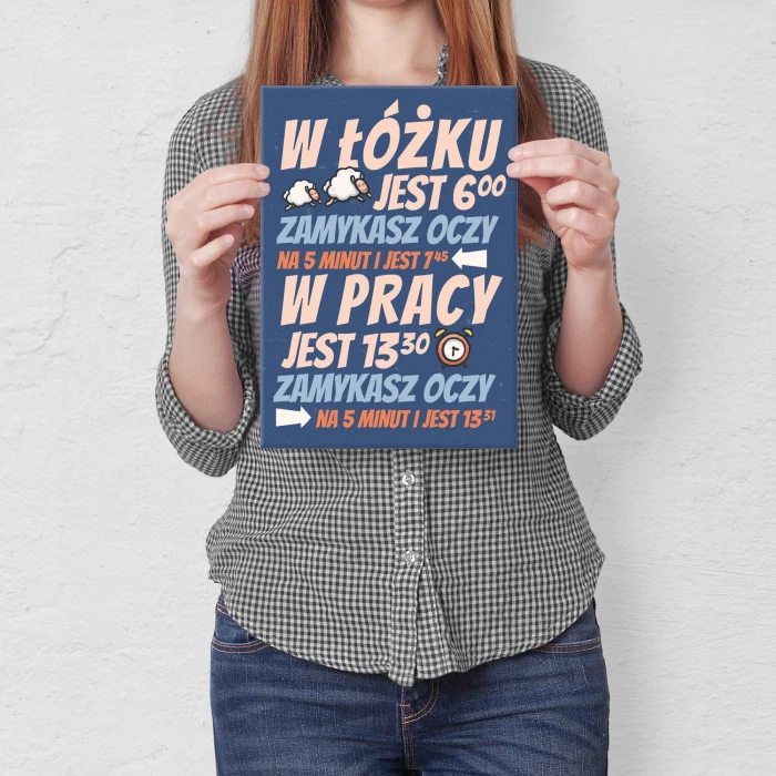 Poster metal w łóżku gift