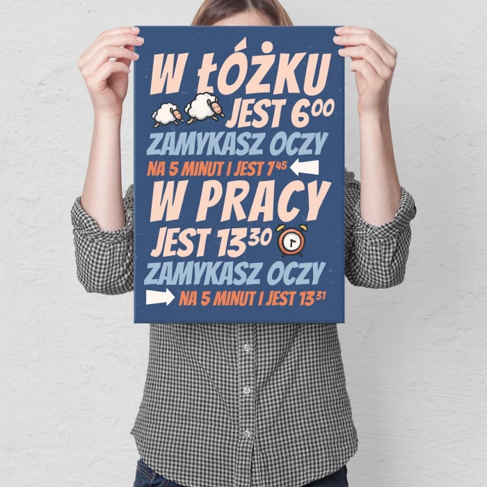 Poster metal w łóżku gift