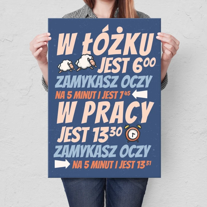 Poster metal w łóżku gift
