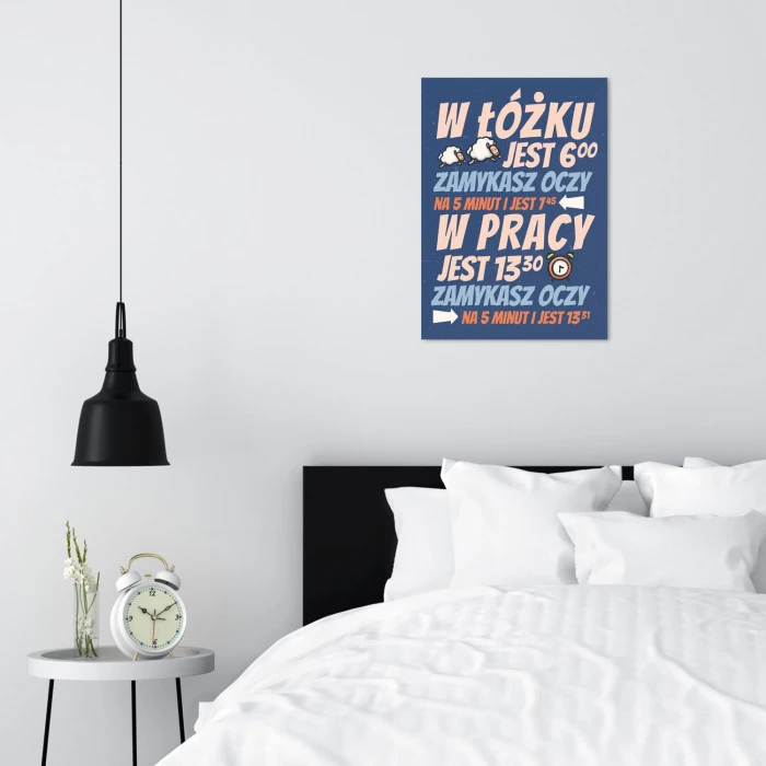 Plakat metalowy w łóżku Prezent