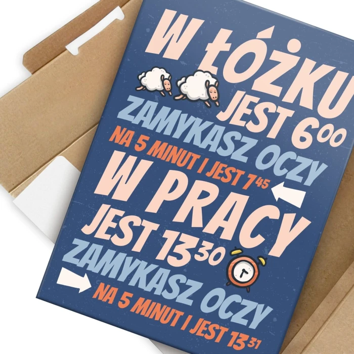 Poster metal w łóżku gift