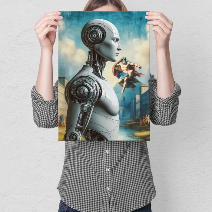 Poster metal Greek robot gift