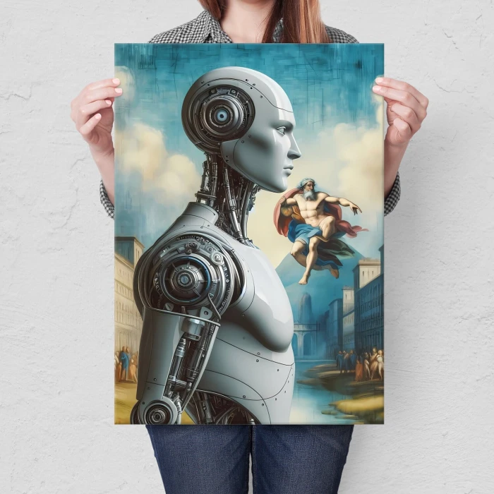 Poster metal Greek robot gift