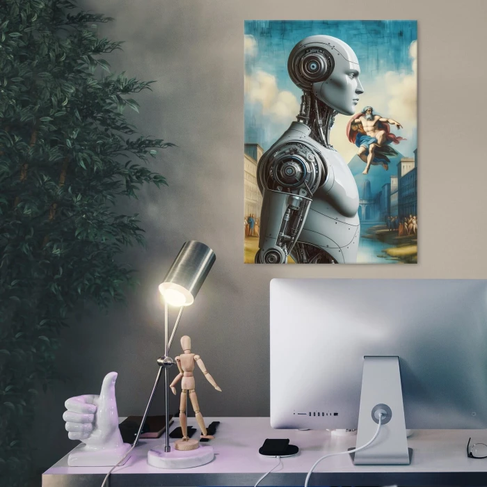 Poster metal Greek robot gift
