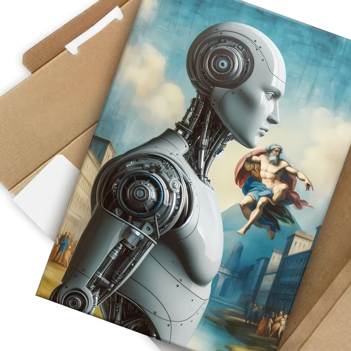 Poster metal Greek robot gift