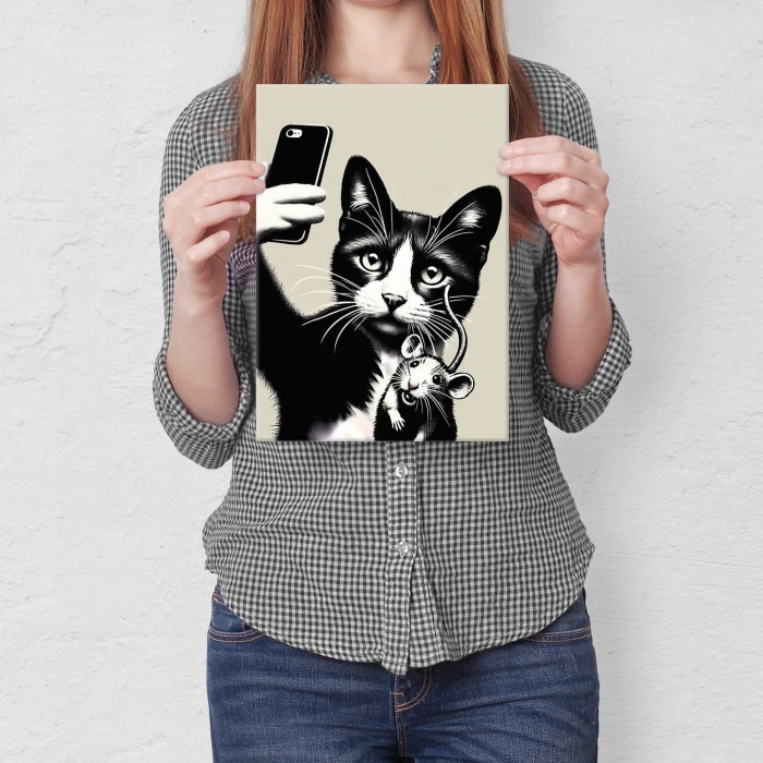 Poster metal friends selfie gift