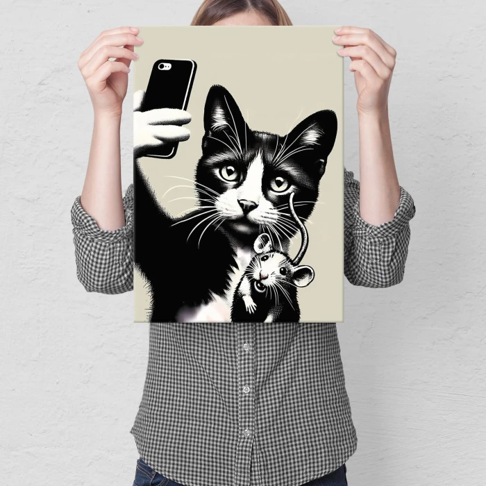Poster metal friends selfie gift
