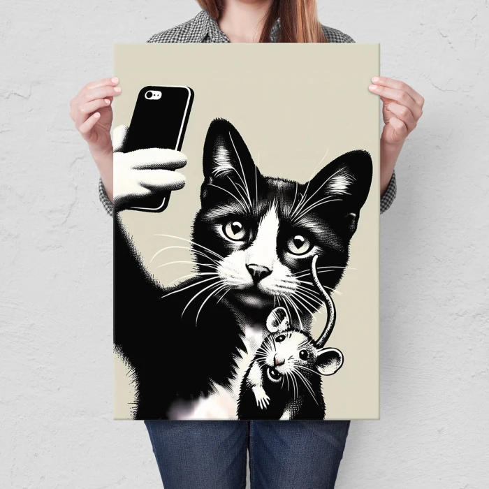 Poster metal friends selfie gift