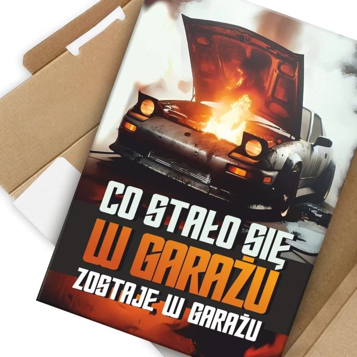 Poster metal co stało się w garażu gift