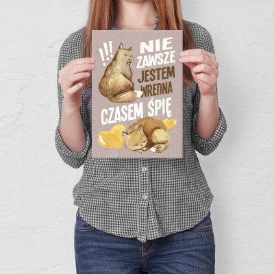 Plakat metalowy jestem wredna Prezent