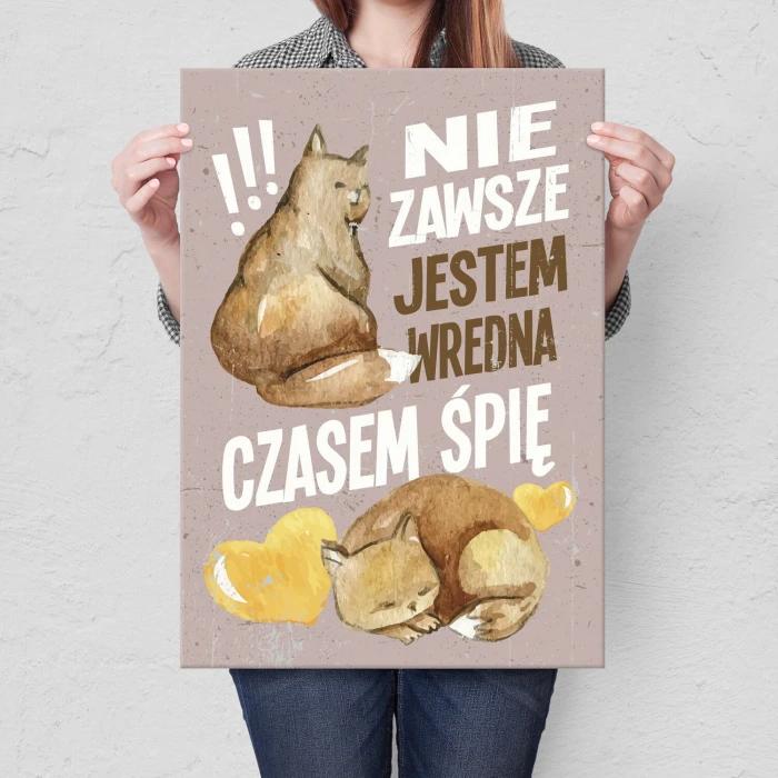 Plakat metalowy jestem wredna Prezent