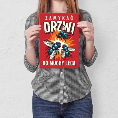 Plakat metalowy zamykać drzwi Prezent