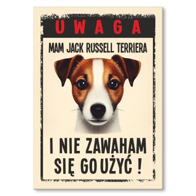 Plakat metalowy uwaga mam JRT Prezent