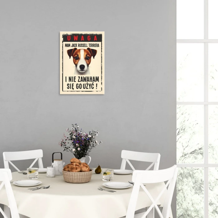 Poster metal uwaga mam JRT gift