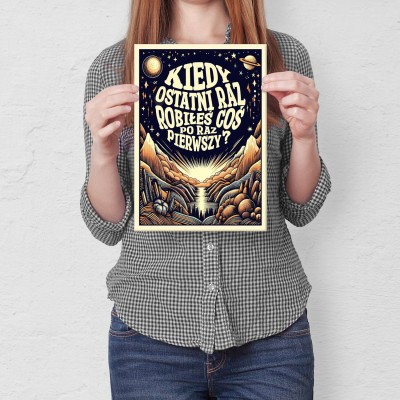 Plakat metalowy po raz pierwszy on księżyc Prezent