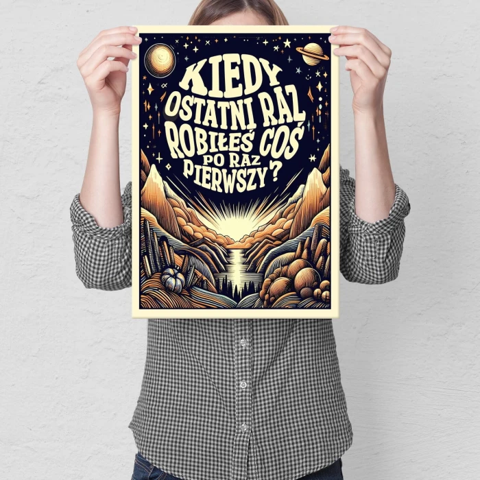 Plakat metalowy po raz pierwszy on księżyc Prezent
