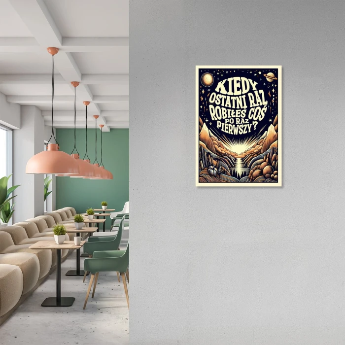 Plakat metalowy po raz pierwszy on księżyc Prezent