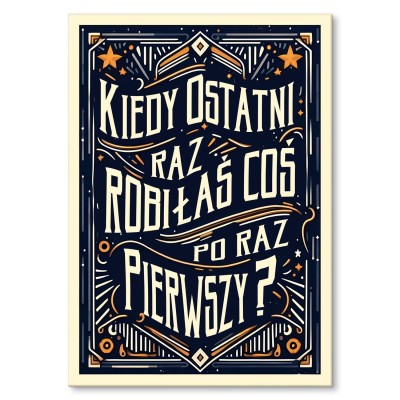 Poster metal po raz pierwszy ona napis gift