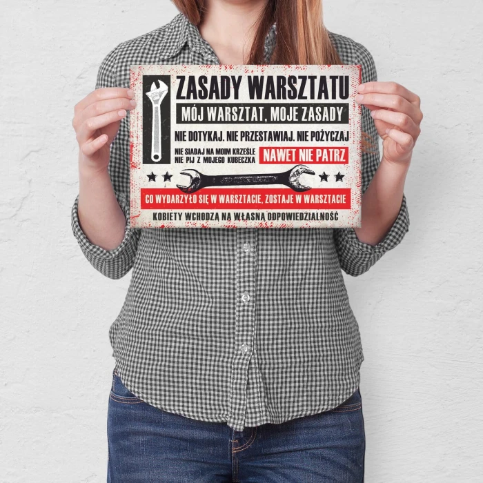 Poster metal zasady warsztatu pozioma gift