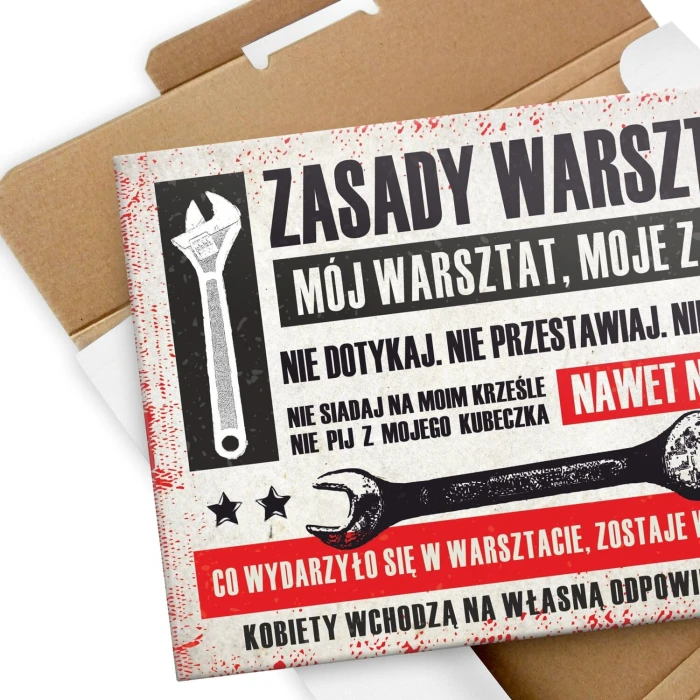 Poster metal zasady warsztatu pozioma gift