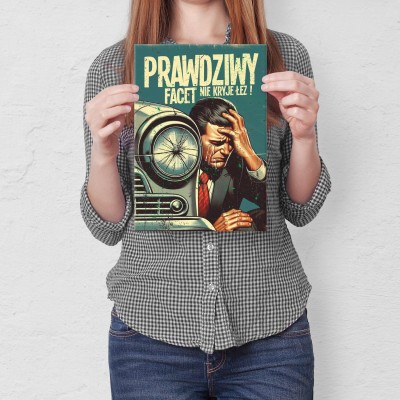 Poster metal prawdziwy facet gift